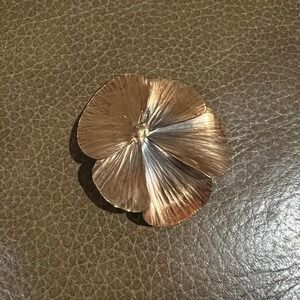 Floral Brooch Women OS Bronze Pansy Flower Vintage Style Pin